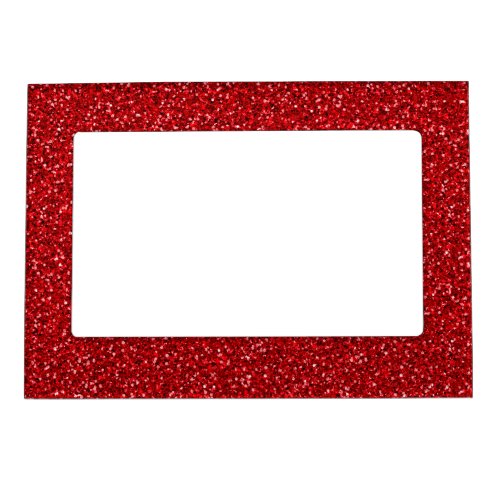 Colorful Wedding Anniversary Red Glitter Texture Magnetic Frame