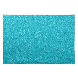 Colorful Wedding Anniversary Teal Glitter Placemat