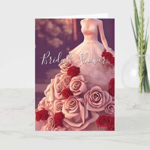 Colorful Wedding Bridal Shower Floral Roses Card