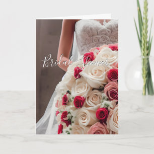 Colorful Wedding Bridal Shower Floral Roses Card