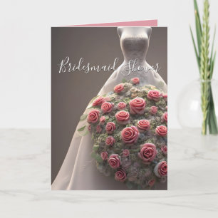 Colorful Wedding Floral Dress Bridal Shower Card
