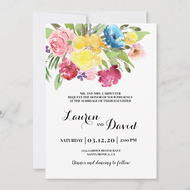 Colorful wedding invitation (Front)