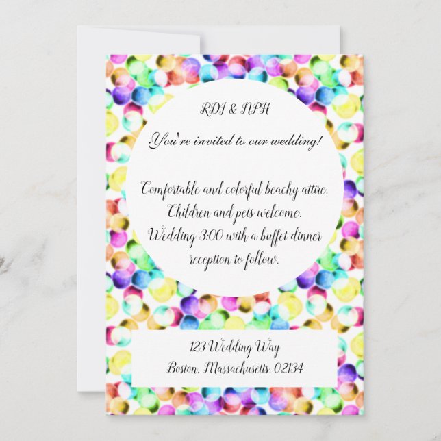 Colorful Wedding Invitation! Invitation (Front)