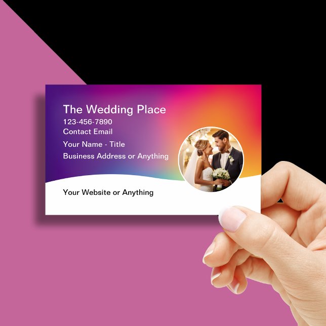 Colorful Wedding Theme Modern Business Cards (Creator Uploaded)