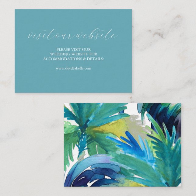 Colorful Wedding Website Insert Card Script (Front/Back)