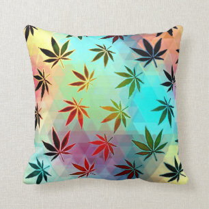 Colorful Weed Throw Pillow
