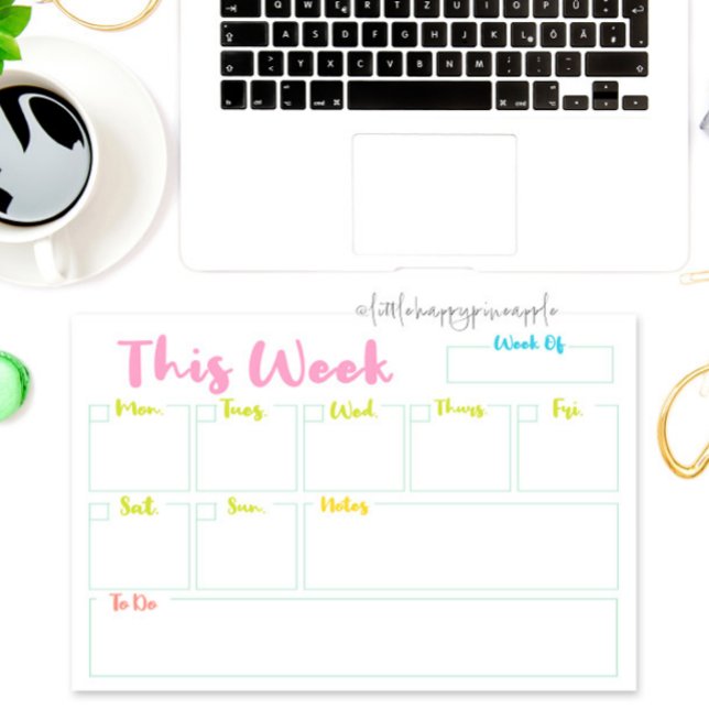 Colorful Weekly Calendar Planner Tear-off Notepad (Creator Uploaded)
