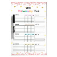 Colorful Weekly Chore Chart Heart Family/roommate