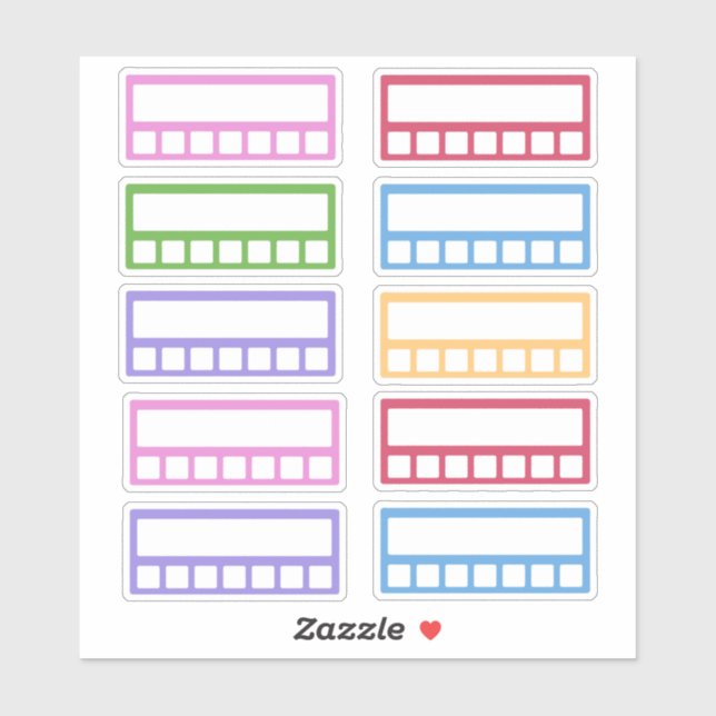 Colorful Weekly Habit Tracker Sticker (Sheet)