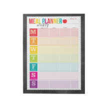 Colorful Weekly Meal Planner Large Notepad