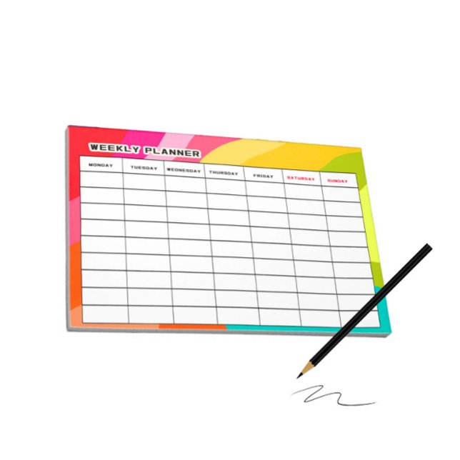 Colorful weekly planner notepad (Creator Uploaded)