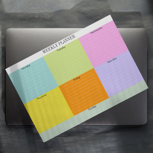 Colorful Weekly Planner Notepad Color Block