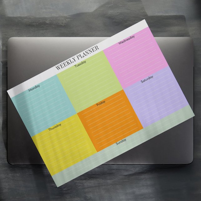 Colorful Weekly Planner Notepad Color Block (Creator Uploaded)