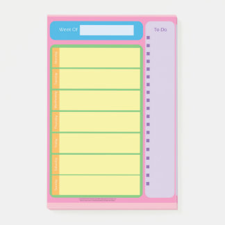 Colorful Weekly To Do Sticky Notes