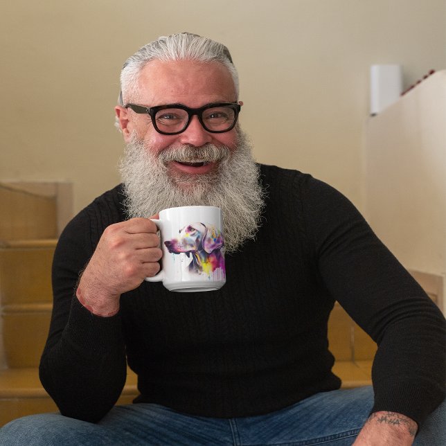 Colorful Weimaraner Dog Pet Coffee Mug, Cup (Weimaraner Dog Coffee Mug)