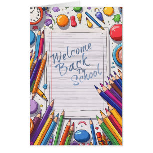 Colorful Welcome Back to School Design Card