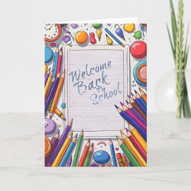 Colorful Welcome Back to School Design Card (Front)