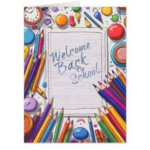 Colorful Welcome Back to School Design Card