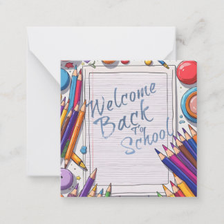 Colorful Welcome Back to School Design Note Card