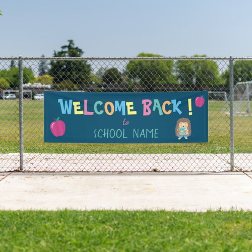 Colorful Welcome Back To School Hedgehog Banner