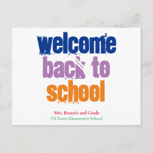 Colorful Welcome Back to School Postcard