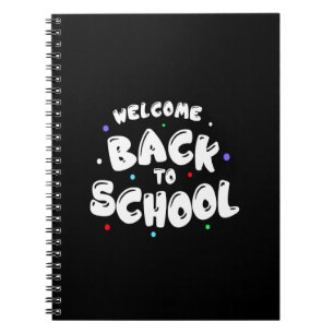 Colorful Welcome Back to School Typography Notebook