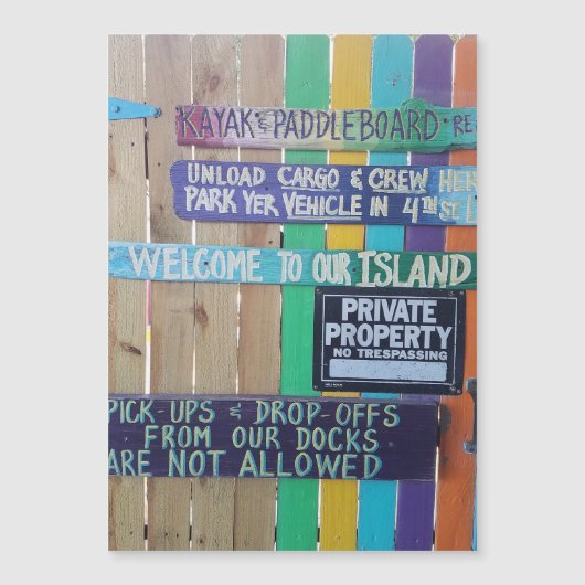 Colorful Welcome Island sign Carribean (Front)