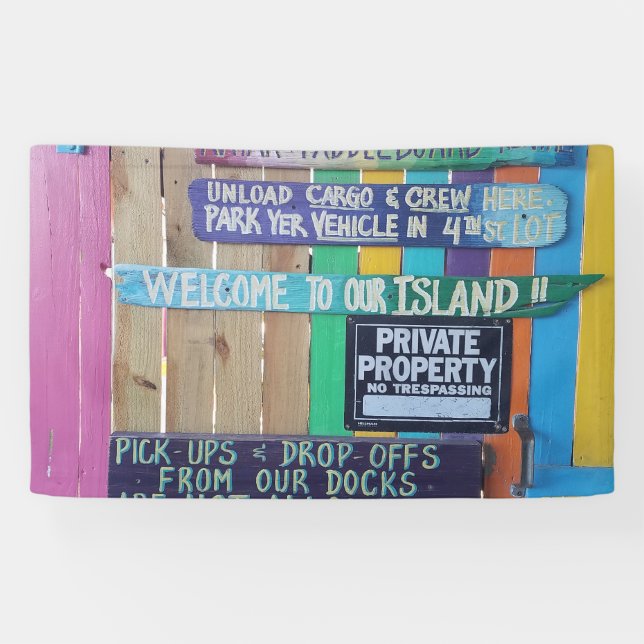 Colorful Welcome Island sign Carribean (Horizontal)