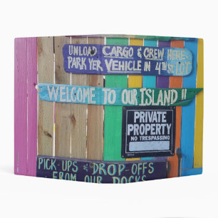 Colorful Welcome Island sign Carribean Mini Binder
