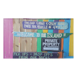 Colorful Welcome Island sign Carribean Name Tag