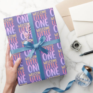 Colorful "Welcome Little One" Baby Shower Wrapping Paper