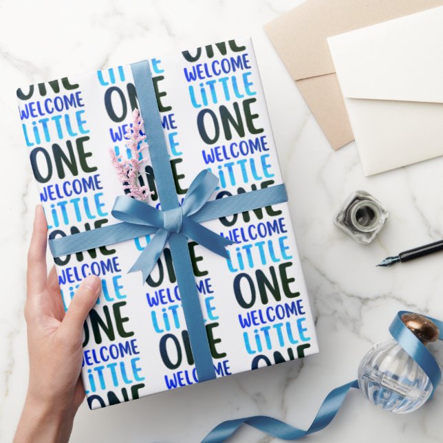 Colorful "Welcome Little One" Baby Shower Wrapping Paper (Gifting)