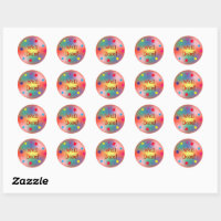 Colorful Great Job Motivational Kid's Classic Round Sticker | Zazzle