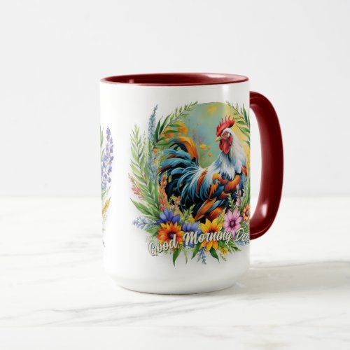 Colorful Welsummer Rooster Customizable Mug