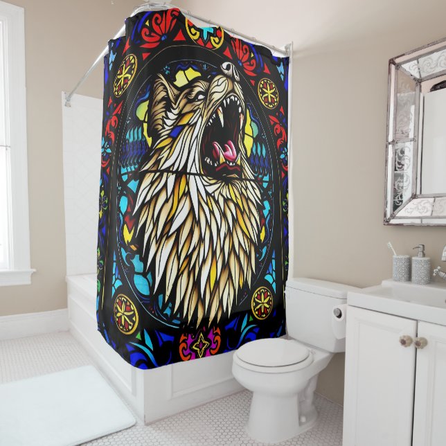 Colorful Werewolf  Shower Curtain (In Situ)