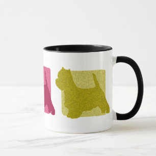 Colorful West Highland White Terrier Silhouettes Mug