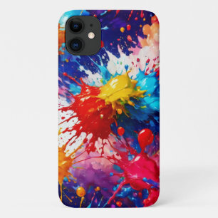 Colorful Wet Paint Splash Design iPhone 11 Case