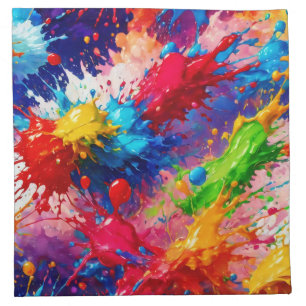 Colorful Wet Paint Splash Design Cloth Napkin