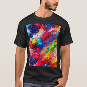 Colorful Wet Paint Splash Design T-Shirt