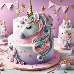 COLORFUL WHIMISCAL UNICORNS BIRTHDAY INVITATION