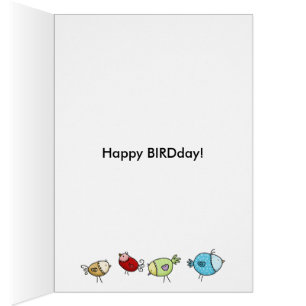 Colorful Whimsical Birds- Customizable Cards