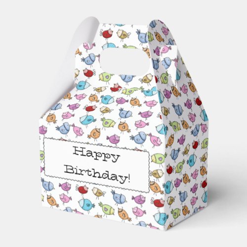 Colorful Whimsical Birds_ Customizable Favor Boxes