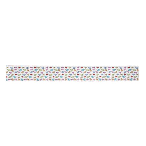 Colorful Whimsical Birds Satin Ribbon