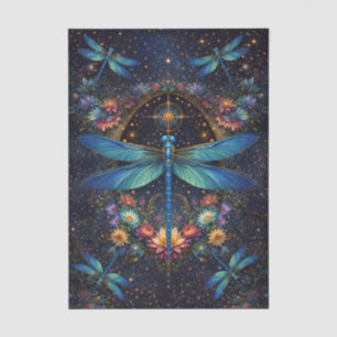 Colorful Whimsical Boho Dragonfly Decoupage Tissue Paper