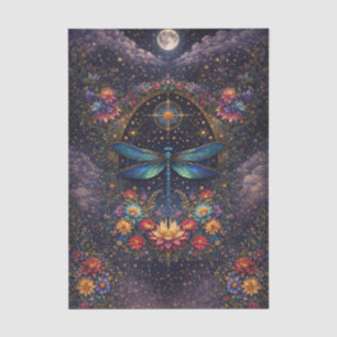 Colorful Whimsical Boho Dragonfly Decoupage Tissue Paper