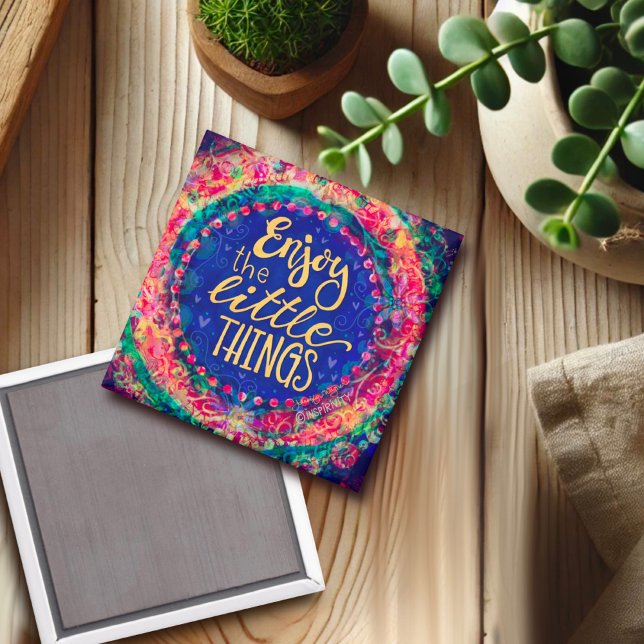 Colorful Whimsical Boho Little Things Inspirivity  Magnet (Creator Uploaded)