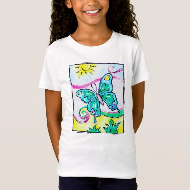 Colorful, whimsical butterfly t-shirt (Front)