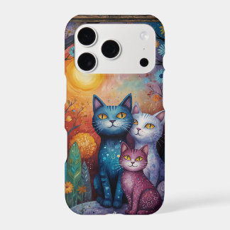 Colorful Whimsical Cat Art iPhone 17 Pro Case