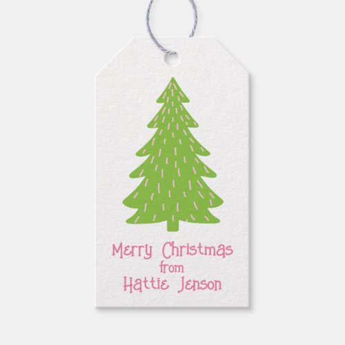 Colorful Whimsical Christmas Trees Gift Tags