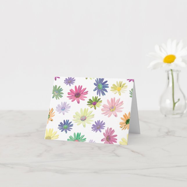 Colorful Whimsical Daisy Card (Small Plant)